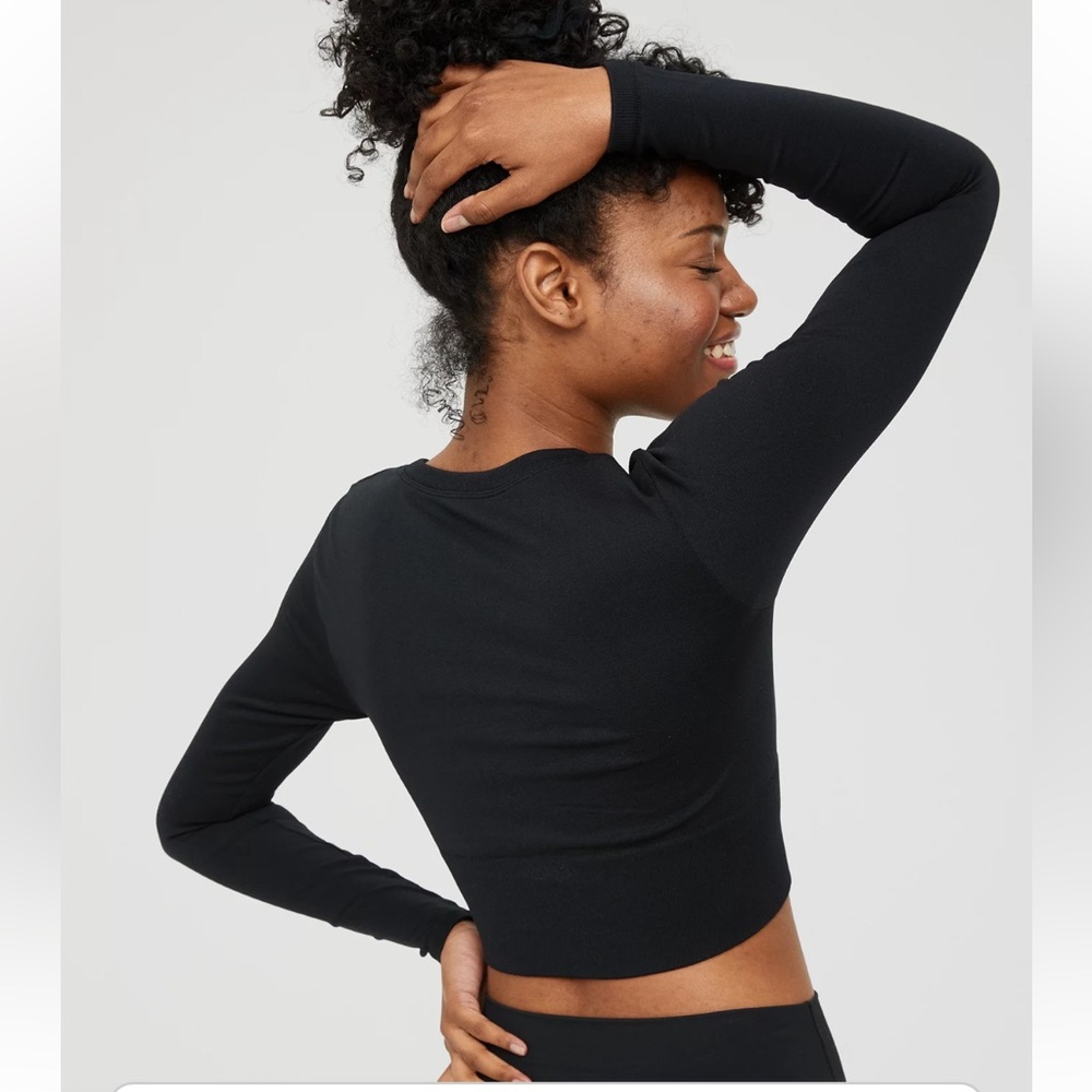 Aerie Offline Sidewalk Seamless Long Sleeve Crop T-shirt